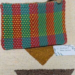 Clare V Multicolor Woven Pouch